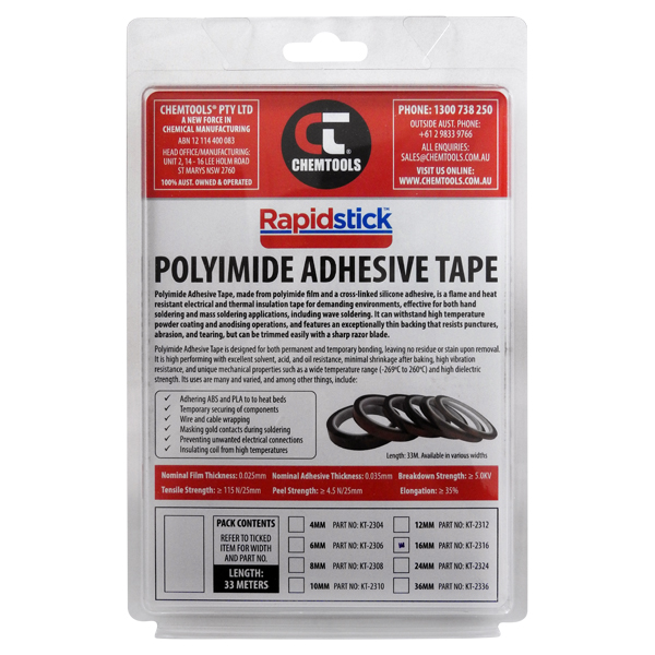 Rapidstick Polyimide Adhesive Tape Chemtools New Zealand